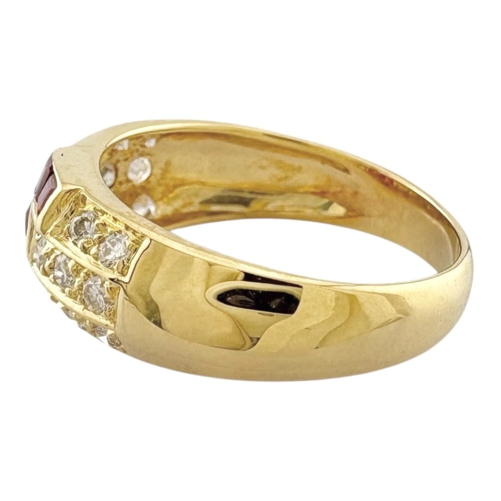 RING K18 YELLOW GOLD RUBY DIAMOND - 3