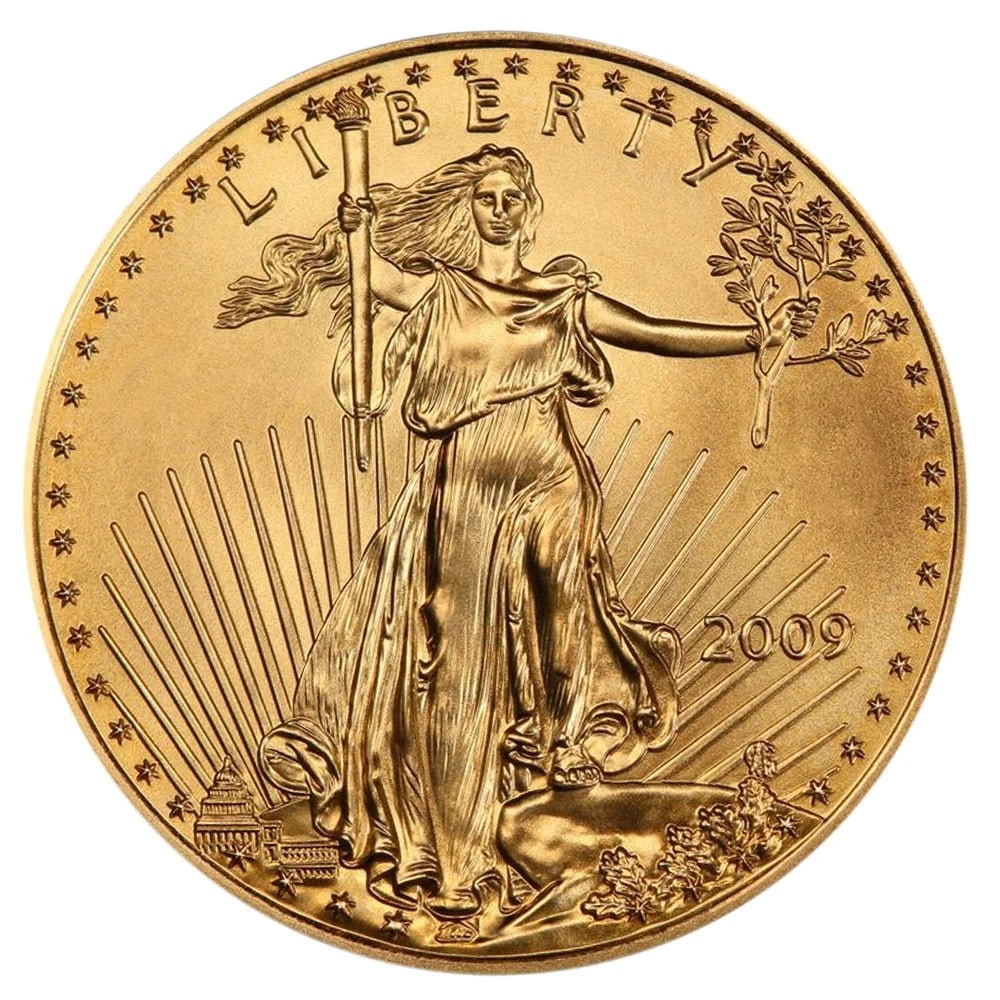 2009 $25 AMERICAN GOLD EAGLE 1/2 OZ BRILLIANT (1 of 2)