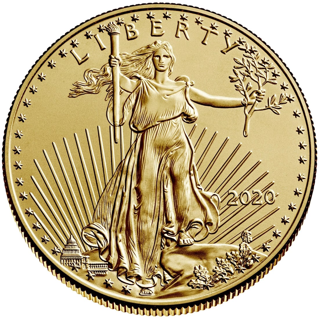 2020 $25 AMERICAN GOLD EAGLE 1/2 OZ BRILLIANT (1 of 2)