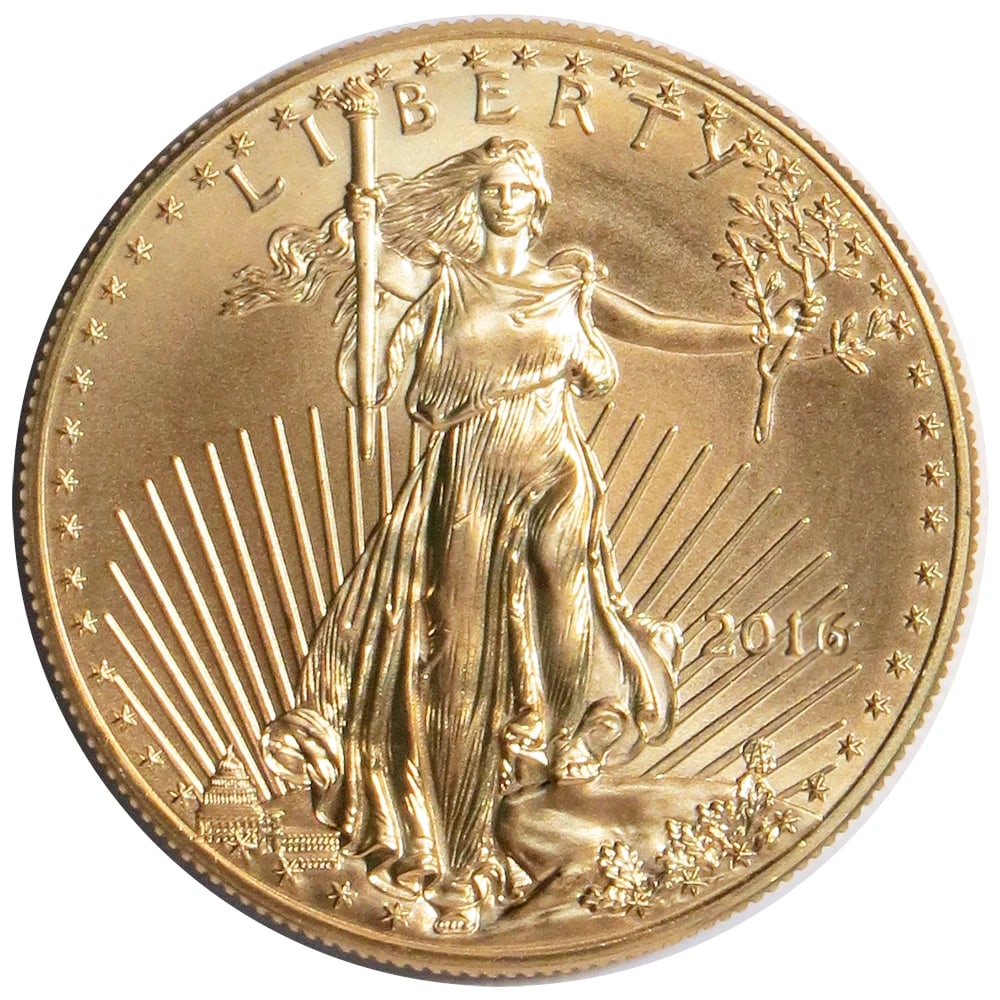 2016 $5 AMERICAN GOLD EAGLE 1/10 OZ BRILLIANT (1 of 2)