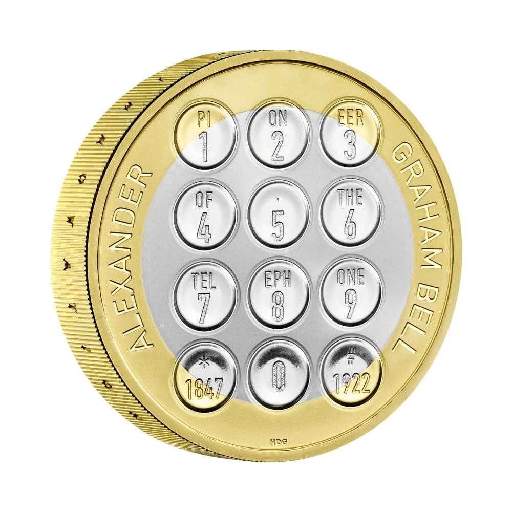 2022 U.K. 2 POUND ALEXANDER GRAHAM BELL 24 GRAM PROOF SILVER GILT COIN OGP: 2022 U.K. 2 Pound Alexander Graham Bell 24 gram Proof Silver Gilt Coin OGP Brand: British Royal Mint Year: 2022 Coin: None Denomination: None Fineness: 0.925 Country of Origin: United Kingdom