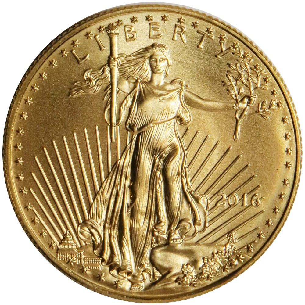 2016 $25 AMERICAN GOLD EAGLE 1/2 OZ BRILLIANT (1 of 2)