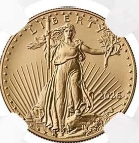 2026 $10 1/4-OZ AMERICAN GOLD EAGLE: 2026 $10 1/4-oz American Gold Eagle Brand: United States Mint Year: 2026 Coin: American Eagle Denomination: $10 Fineness: 0.9167 Country of Origin: United States Accessories: None