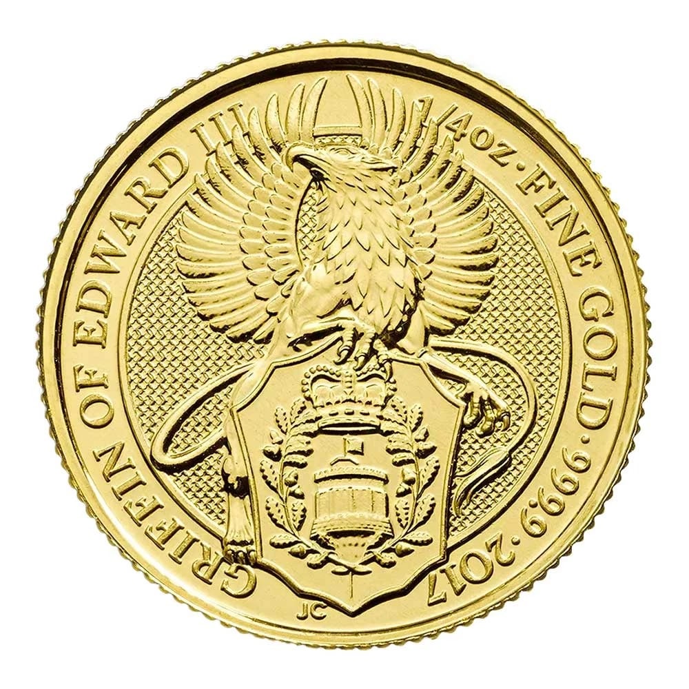 U.K. 2017 £25 1/4-OZ GOLD QUEEN'S BEAST (1 of 2)