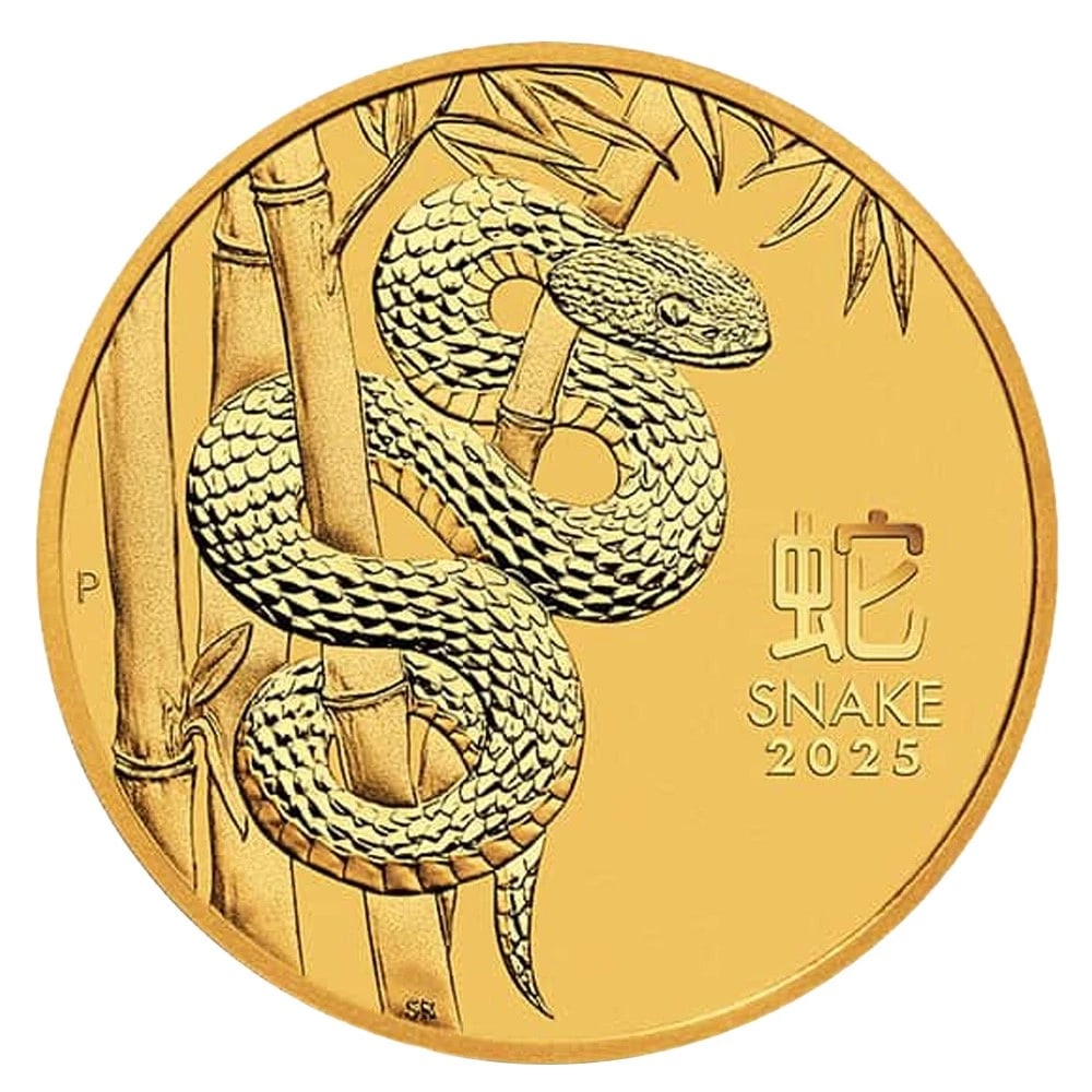 AUSTRALIA 2025 $100 1-OZ LUNAR GOLD YEAR OF THE SNAKE BRILLIANT (1 of 2)