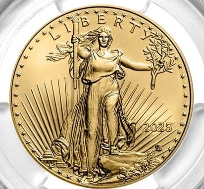 2025 $50 1-OZ AMERICAN GOLD EAGLE FS FLAG LABEL (1 of 2)