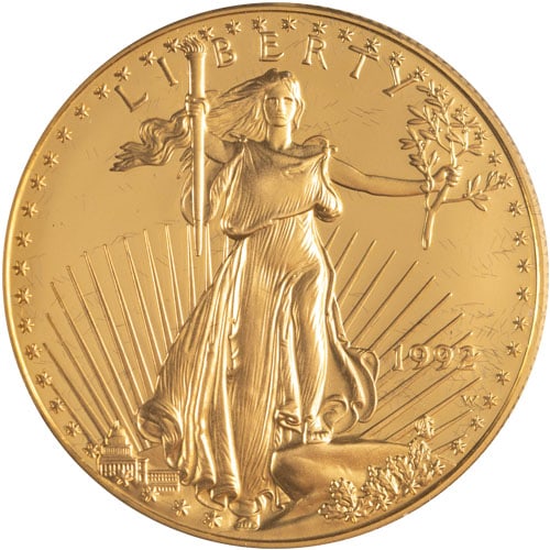 1992 4-COIN PROOF AMERICAN GOLD EAGLE SET: 1992 4-Coin Proof American Gold Eagle Set Brand: US Mint Year: 1992 Denomination: None Fineness: 0.9167 Country of Origin: United States Accessories: None Accessories Notice: When purchasi