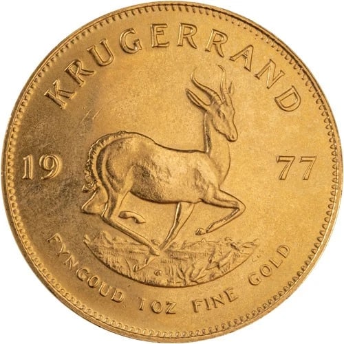1977 1 OZ SOUTH AFRICAN GOLD KRUGERRAND COIN (1 of 2)