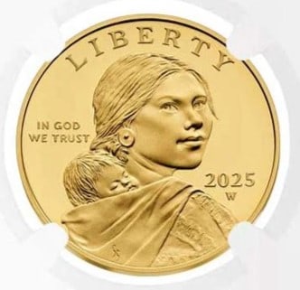 2025-W 1/2 OZ PROOF AMERICAN GOLD 25TH SACAGAWEA GOLDEN DOLLAR (1 of 2)