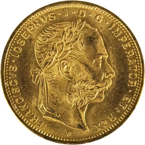 1892 20 FRANCS / 8 FLORIN AUSTRIAN GOLD COIN (1 of 2)