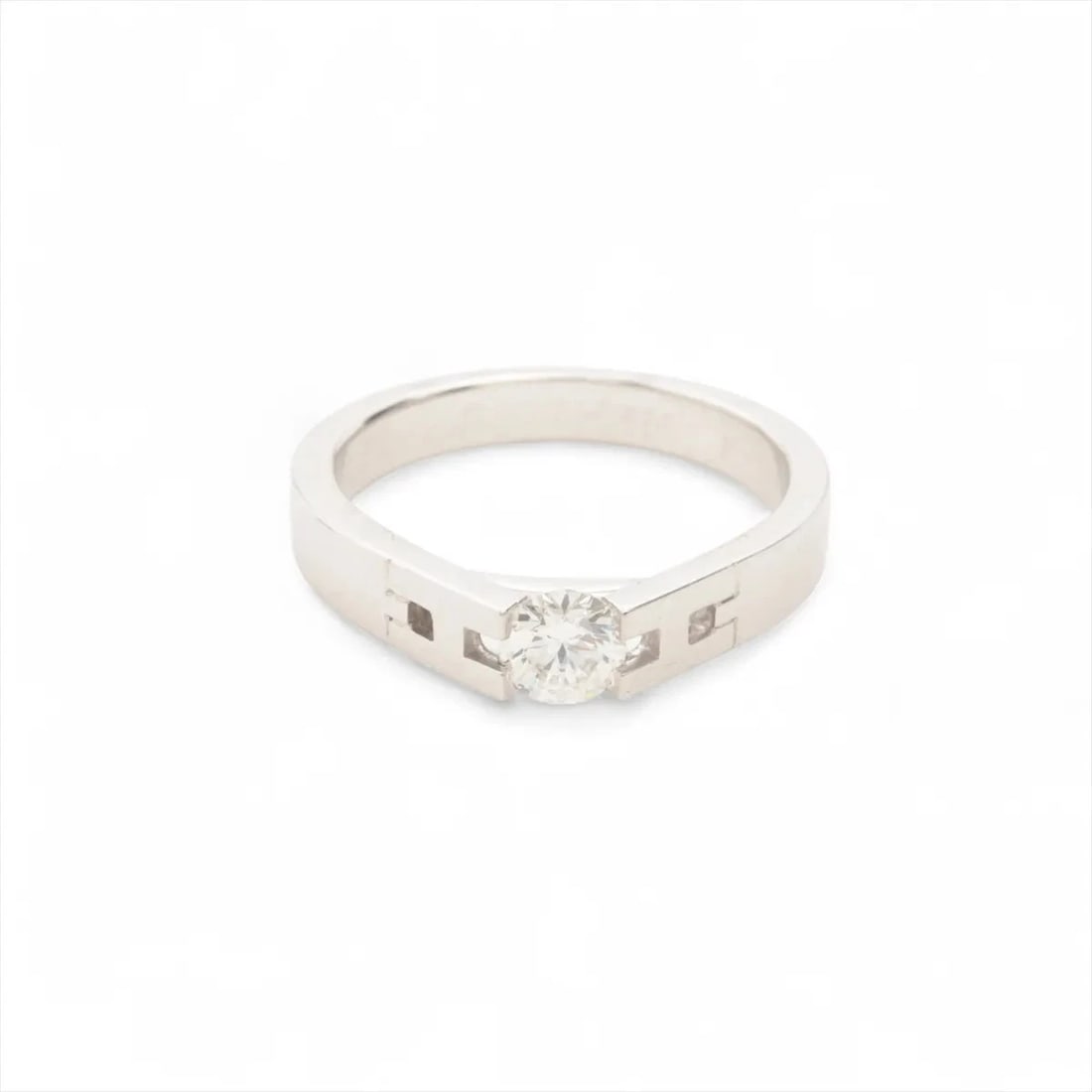 HERMES HERCULES DIAMOND RING: Hermes Hercules diamond Ring Brand: Hermes Type/Style: Ring Material: 750(WG), Main Stone/Creation Natural Color: WG Size: 4.25 US Accessories: None Accessories Notice: When purchasing