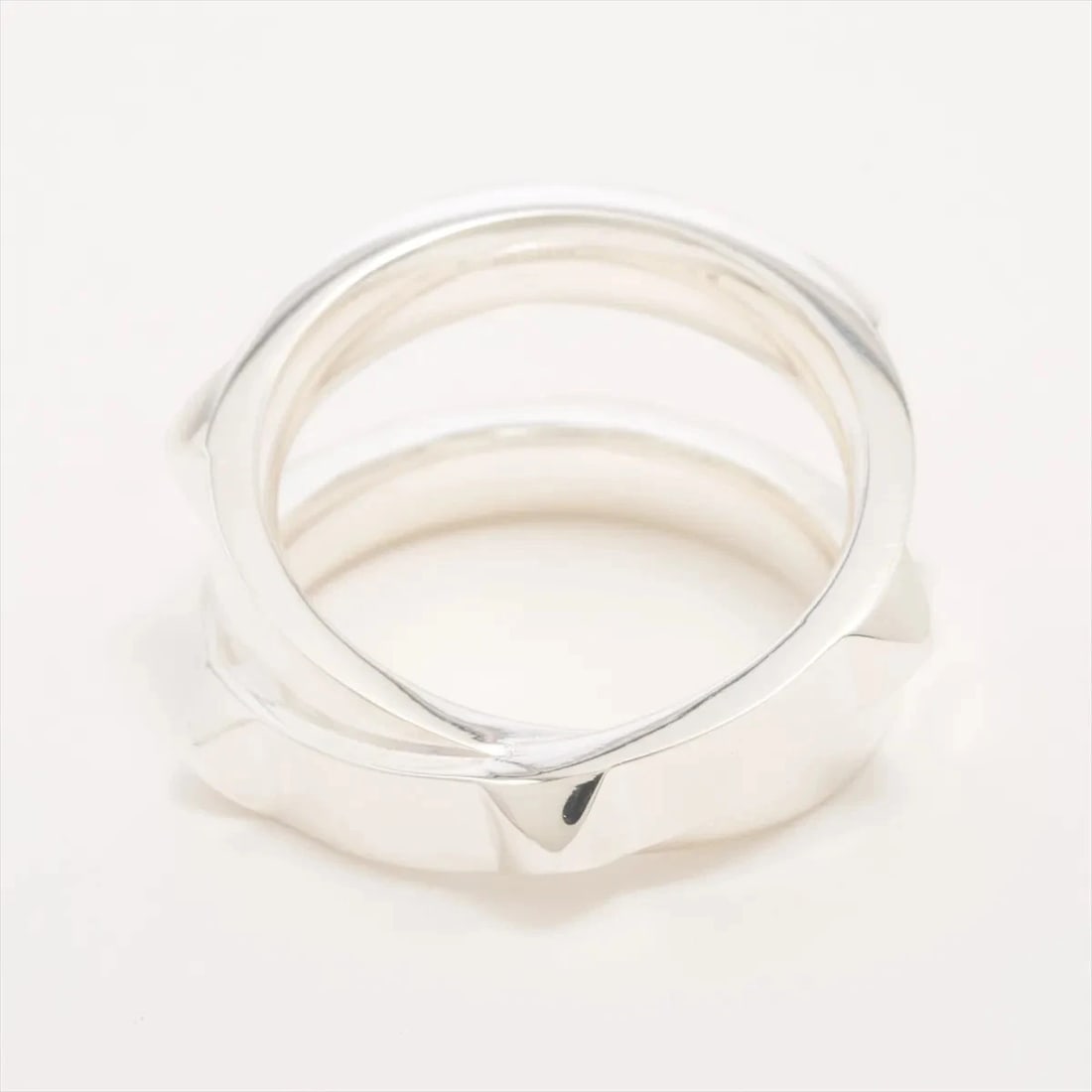 HERMES MINI CREW DOUBLE RING 925 SILVER - 2