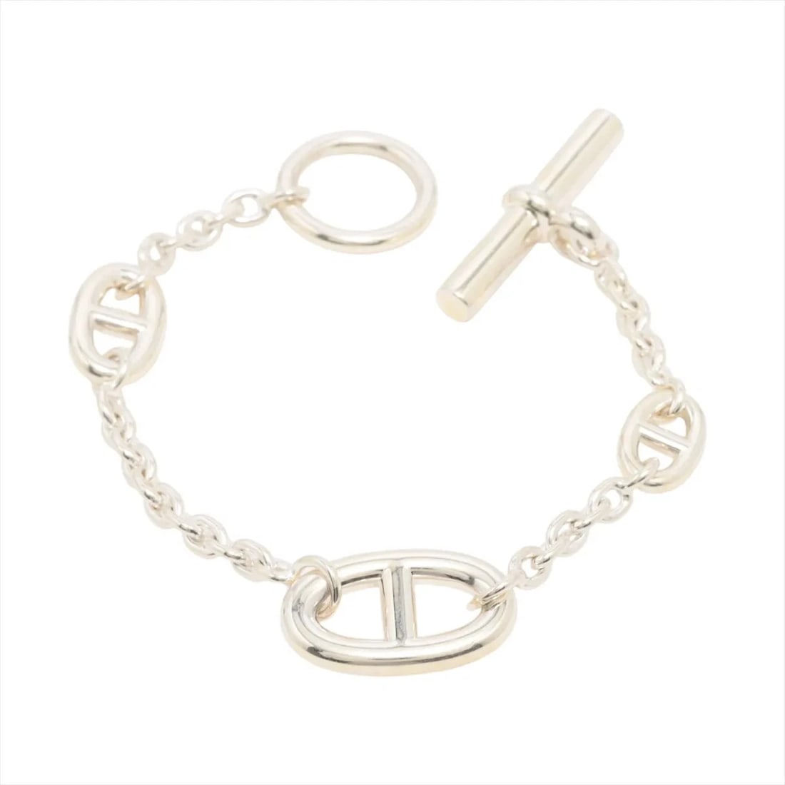 HERMES CHAÎNE D'ANCRE FARANDOLE BRACELET: Hermes Chaîne d'Ancre Farandole Bracelet Brand: Hermes Type/Style: Bracelet Material: 925, Color: Silver Size: Bracelet length:15 Accessories: None Accessories Notice: When purchasing