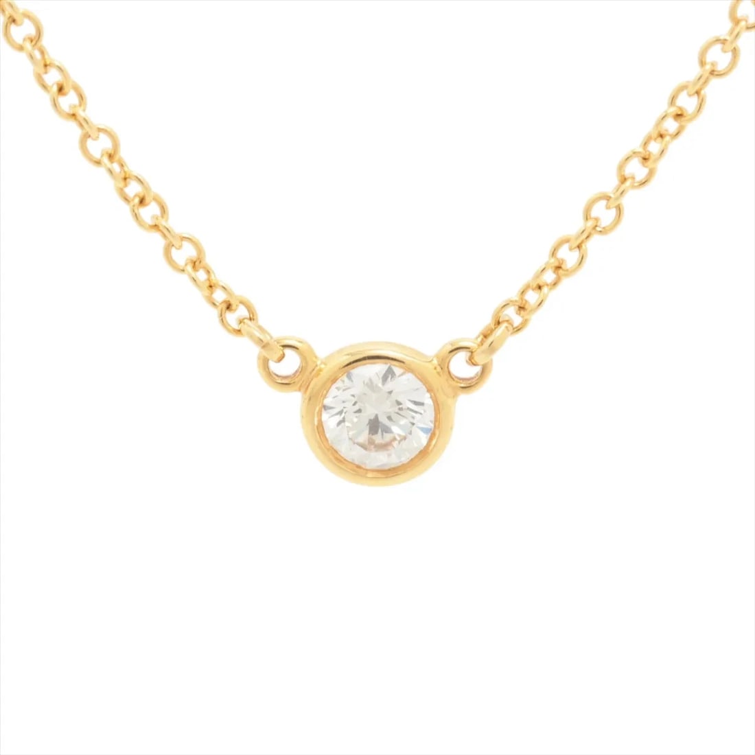 TIFFANY BY THE YARD 1P DIAMOND NECKLACE 750(YG): Tiffany By the Yard 1P diamond Necklace 750(YG) Brand: Tiffany Type/Style: Necklace Material: 750(YG), Main Stone/Creation Natural Color: YG Size: Size(CM) Chain length:40.8 Accessories: None