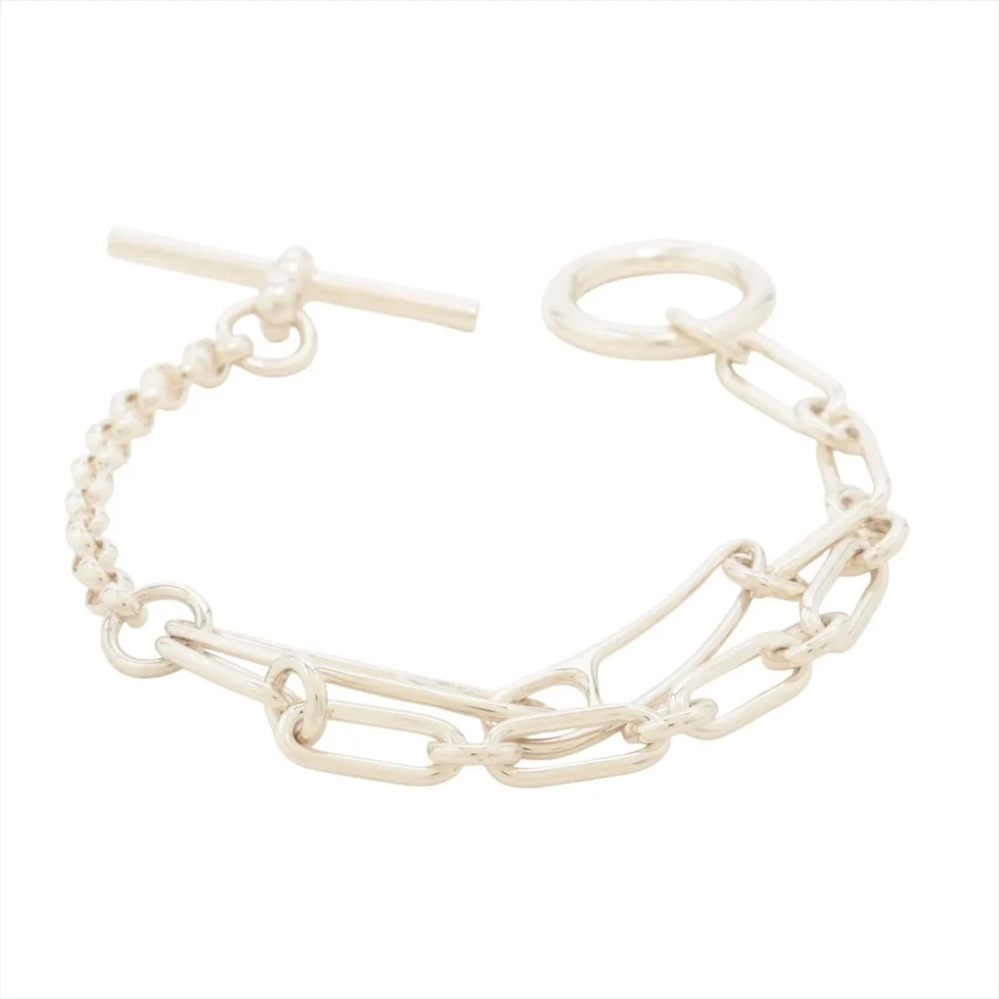 HERMES CHAÎNE D'ANCRE PUNKS BRACELET: Hermes Chaîne d'Ancre punks Bracelet Brand: Hermes Type/Style: Bracelet Material: 925, Color: Silver Size: Bracelet length:15 Accessories: None Accessories Notice: When purchasing pre-owned