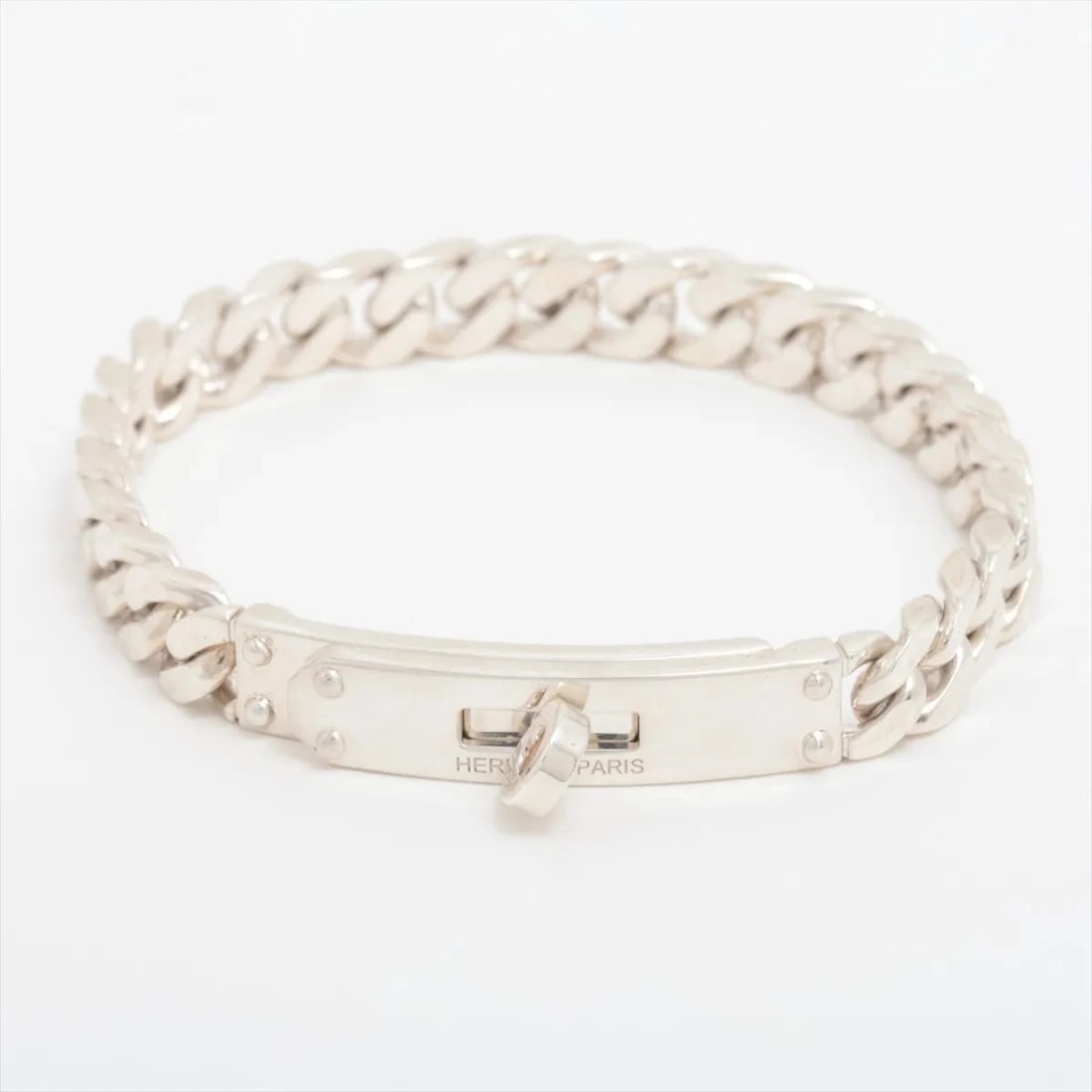 HERMES KELLY GRUMMET TPM BRACELET: Hermes Kelly Grummet TPM Bracelet Brand: Hermes Type/Style: Bracelet Material: 925, Color: Silver Size: Size(CM) Bracelet length:13 Accessories: None Accessories Notice: When purchasing