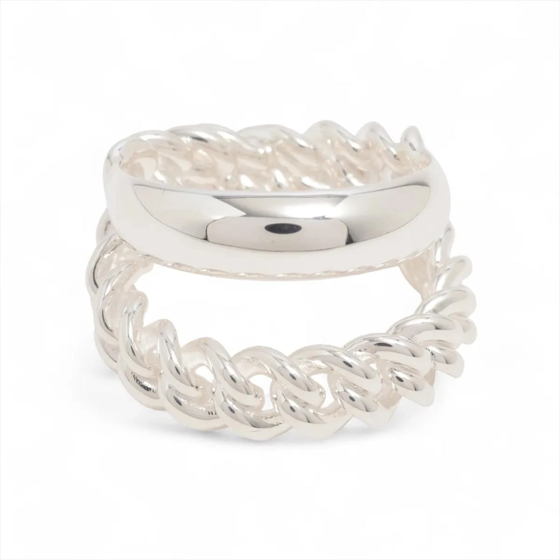 HERMES BOUCLES SERIE UNFLEXIBLES RING: Hermes Boucles Serie unflexibles Ring Brand: Hermes Type/Style: Ring Material: 925, Color: Silver Size: 7.25 US Accessories: None Accessories Notice: When purchasing pre-owned goods, please