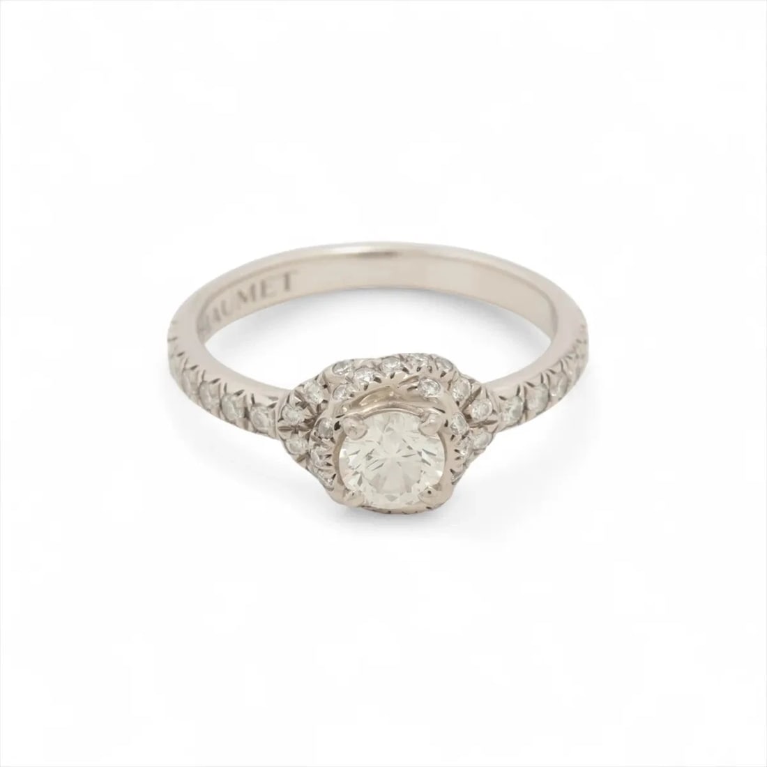 CHAUMET LIENS D'AMOUR SOLITAIRE DIAMOND RING: Chaumet Liens D'amour Solitaire diamond Ring Brand: Chaumet Type/Style: Ring Material: Pt950, Main Stone/Creation Natural Color: G Size: 4.25 US Accessories: None Accessories Notice: When