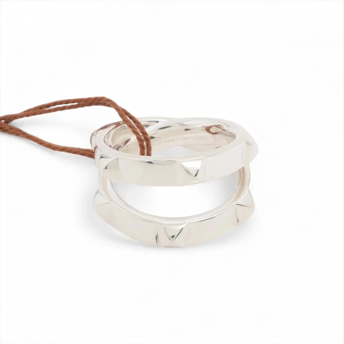 HERMES MINI CREW DOUBLE RING: Hermes mini crew double Ring Brand: Hermes Type/Style: Ring Material: 925, Color: Silver Size: 6.25 - 6.5 US Accessories: None Accessories Notice: When purchasing pre-owned goods, please r