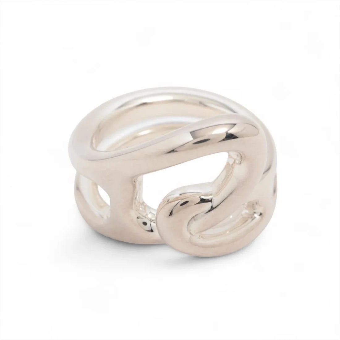 HERMES CHAÎNE D'ANCRE PUNKS RING: Hermes Chaîne d'Ancre punks Ring Brand: Hermes Type/Style: Ring Material: 925, Color: Silver Size: 4.75 - 5 US Accessories: None Accessories Notice: When purchasing pre-owned goods, please