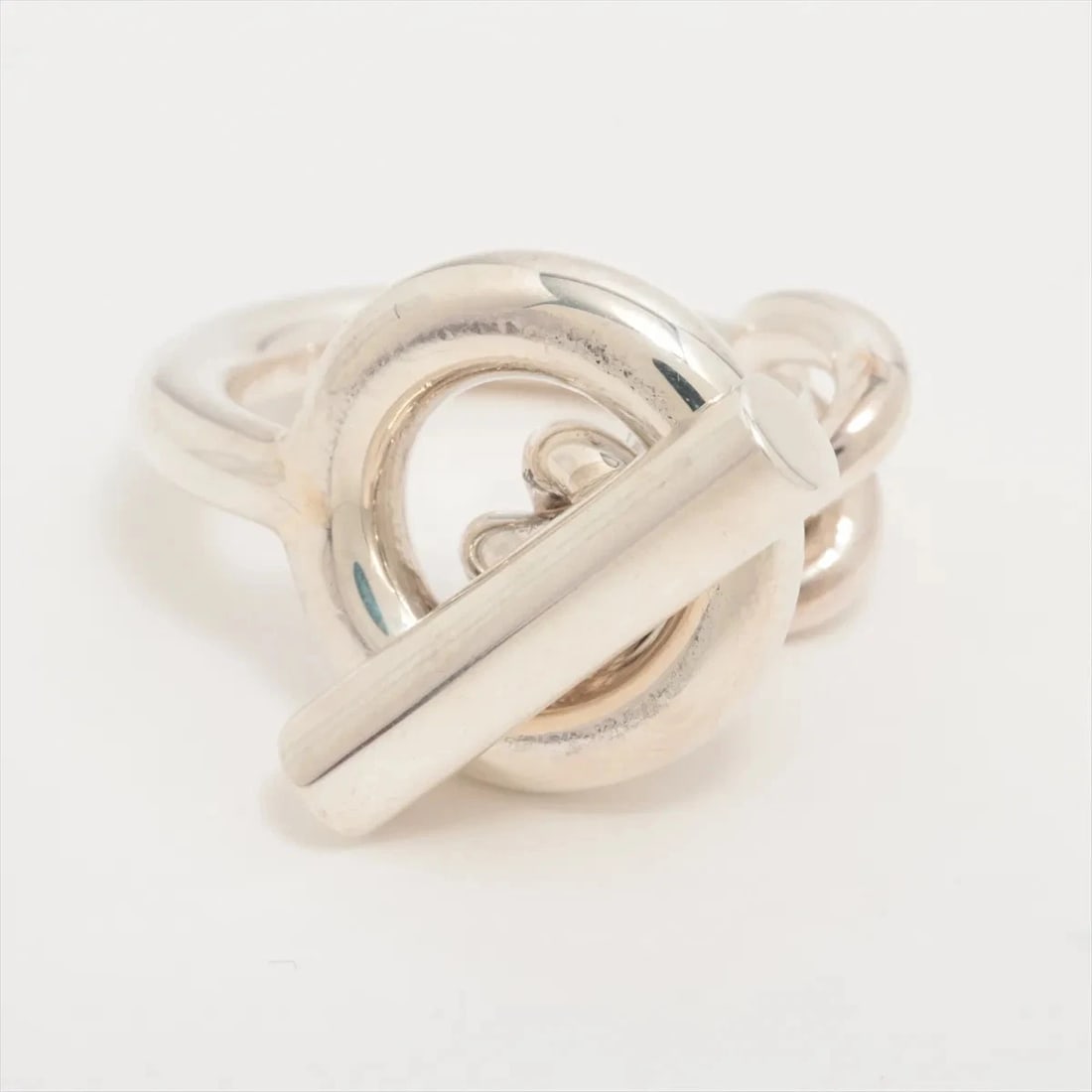 HERMES CROISET RING 925 SILVER: Hermes Croiset Ring 925 Silver Brand: Hermes Type/Style: Ring Material: 925, Color: Silver Size: 5.5 - 5.75 US Accessories: None Accessories Notice: When purchasing pre-owned goods, please