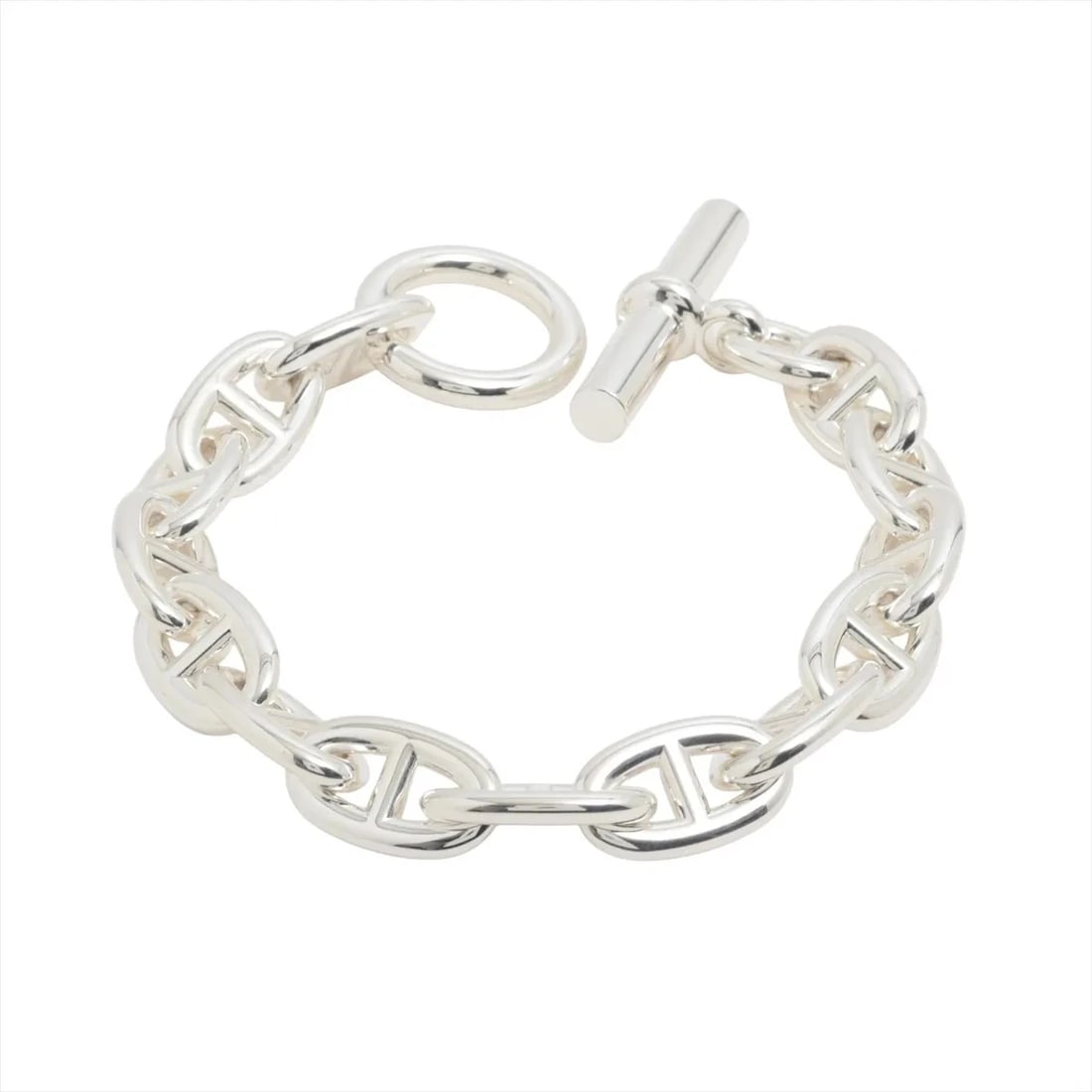 HERMES CHAÎNE D'ANCRE TGM BRACELET: Hermes Chaîne d'Ancre TGM Bracelet Brand: Hermes Type/Style: Bracelet Material: 925, Color: Silver Size: Bracelet length:21 Accessories: None Accessories Notice: When purchasing pre-owned