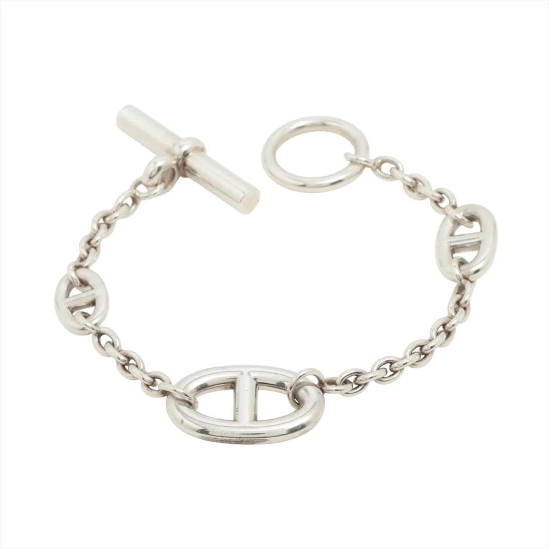 HERMES CHAÎNE D'ANCRE FARANDOLE BRACELET: Hermes Chaîne d'Ancre Farandole Bracelet Brand: Hermes Type/Style: Bracelet Material: 925, Color: Silver Size: Bracelet length:15.5 Accessories: None Accessories Notice: When purchasing