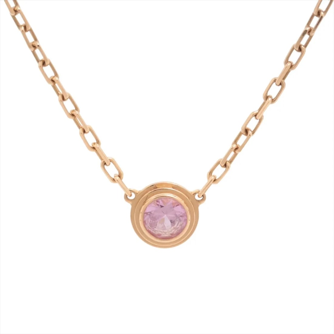 CARTIER D'AMOUR PINK SAPPHIRE NECKLACE: Cartier D'amour Pink sapphire Necklace Brand: Cartier Type/Style: Necklace Material: 750(PG), Color: PG Size: Size(CM) Chain length:42 Accessories: None Accessories Notice: When purchasing