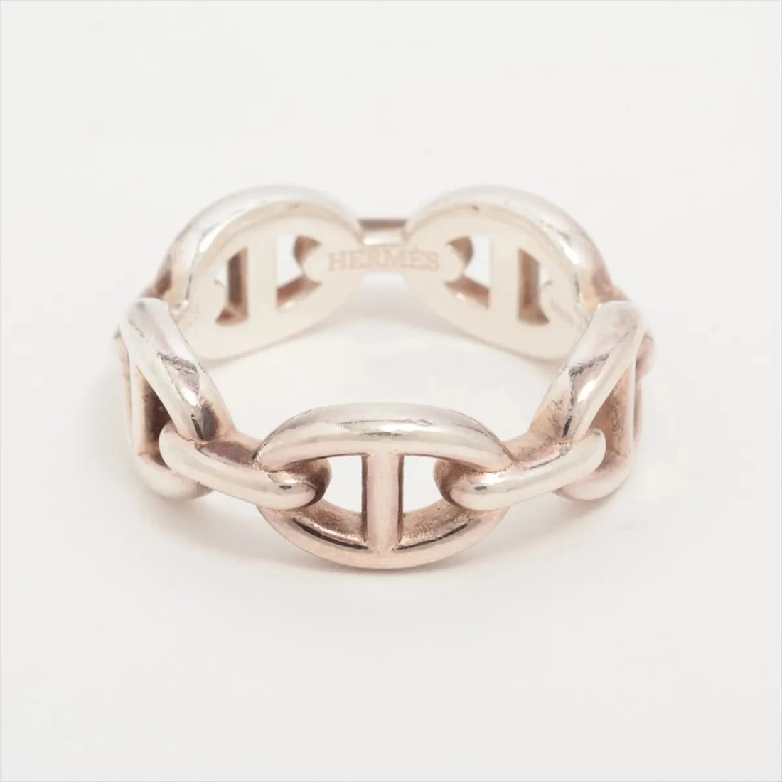 HERMES CHAÎNE D'ANCRE ENCHAINEE RING: Hermes Chaîne d'Ancre Enchainee Ring Brand: Hermes Type/Style: Ring Material: 925, Color: Silver Size: 6.25 - 6.5 US Accessories: None Accessories Notice: When purchasing pre-owned goods,