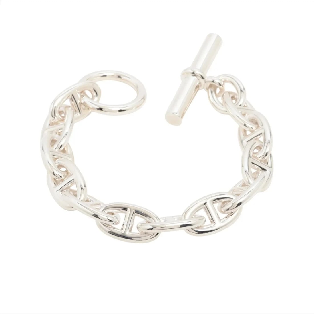 HERMES CHAÎNE D'ANCRE GM BRACELET: Hermes Chaîne d'Ancre GM Bracelet Brand: Hermes Type/Style: Bracelet Material: 925, Color: Silver Size: Bracelet length:16 Accessories: None Accessories Notice: When purchasing pre-owned