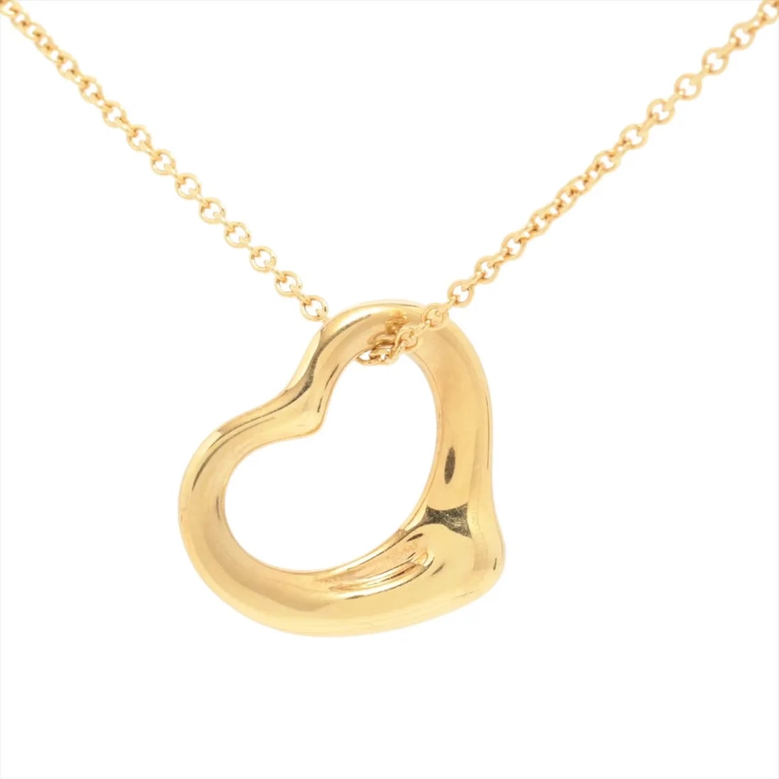 TIFFANY OPEN HEART NECKLACE 750(YG): Tiffany Open Heart Necklace 750(YG) Brand: Tiffany Type/Style: Necklace Material: 750(YG), Color: YG Size: Size(CM) Chain length:40.8 Accessories: None Accessories Notice: When purchasing