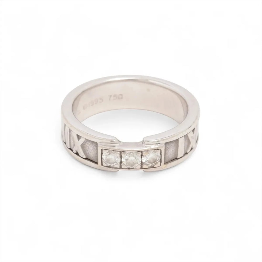 TIFFANY ATLAS 3P DIAMOND RING 750(WG) (1 of 4)