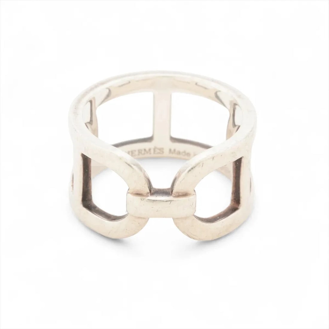 HERMES EVER CHAINE D'ANCRE RING: Hermes Ever Chaine D'Ancre Ring Brand: Hermes Type/Style: Ring Material: 925, Color: Silver Size: 6.75 - 7 US Accessories: None Accessories Notice: When purchasing pre-owned goods, please