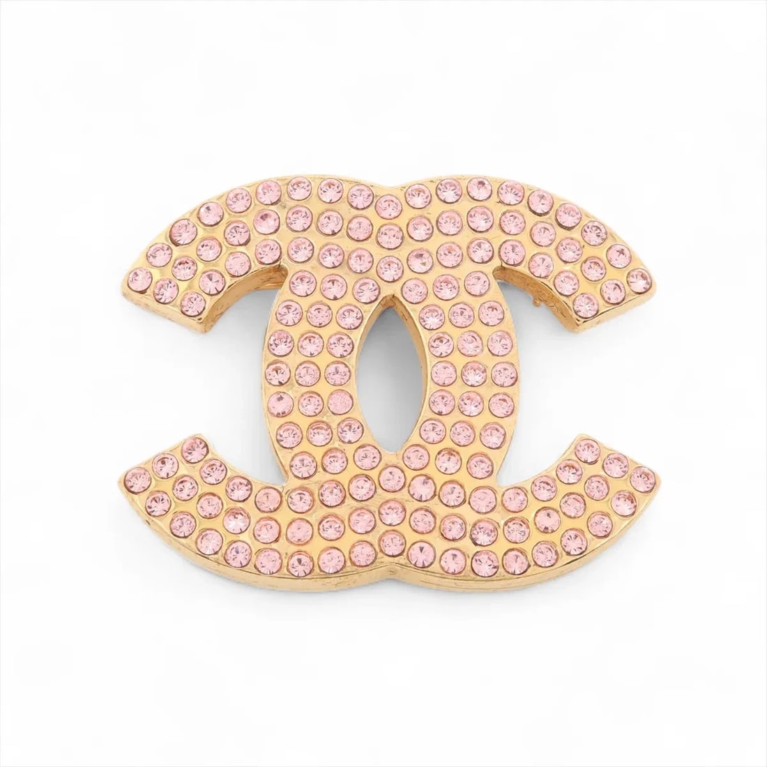 CHANEL COCO MARK BROOCH GP×RHINESTONE GOLD X PINK: Chanel Coco Mark Brooch GP×Rhinestone Gold x pink Brand: Chanel Type/Style: Brooch Material: GP×Rhinestone, Color: Gold x pink Size: None Accessories: None Accessories Notice: When