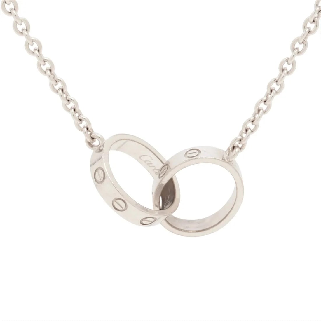 CARTIER BABY LOVE NECKLACE 750(WG): Cartier Baby Love Necklace 750(WG) Brand: Cartier Type/Style: Necklace Material: 750(WG), Color: WG Size: Size(CM) Chain length:45.4 Accessories: None Accessories Notice: When purchasing
