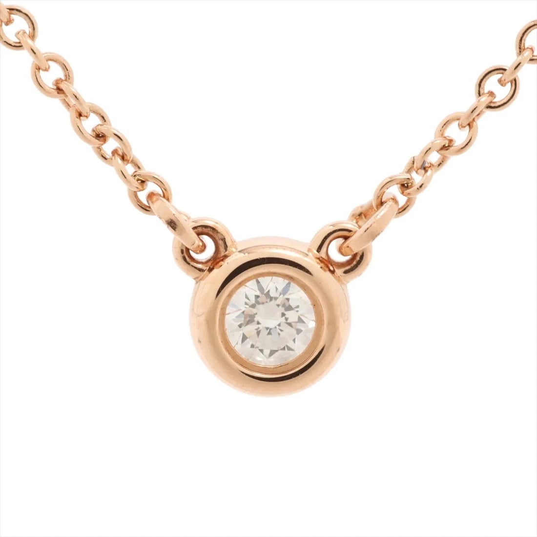 TIFFANY BY THE YARD 1P DIAMOND NECKLACE: Tiffany By the Yard 1P diamond Necklace Brand: Tiffany Type/Style: Necklace Material: 750(PG), Main Stone/Creation Natural Color: PG Size: Size(CM) Chain length:41.7 Accessories: None Acce