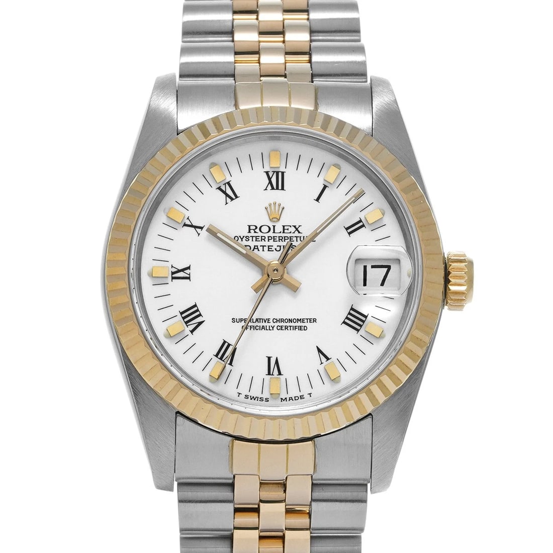 ROLEX DATEJUST WHITE WATCH: ROLEX Datejust white WATCH Brand: ROLEX Type: Wristwatch Material: Band Material Stainless steel/Yellow Gold, Case Material Stainless steel Color: Dial Color white Size: Case H/about 31mm