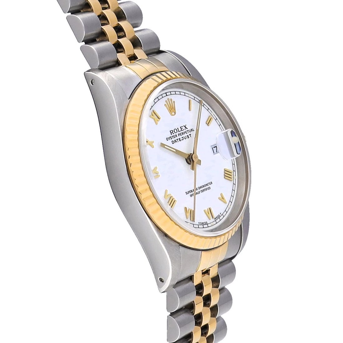 ROLEX DATEJUST WHITE WATCH - 3