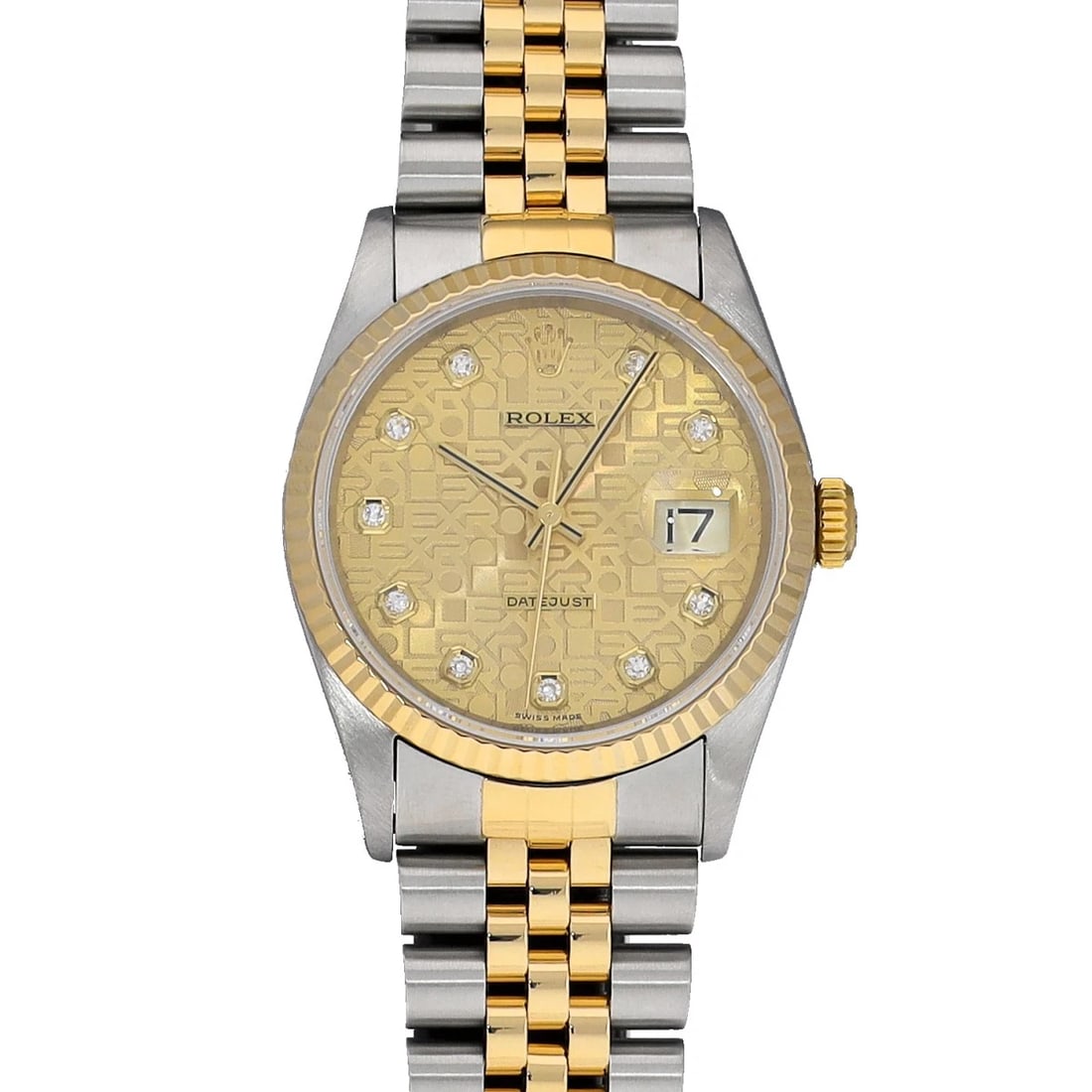 ROLEX DATEJUST CHAMPAGNE COMPUTER DIAMOND WATCH: ROLEX Datejust Champagne computer diamond WATCH Brand: ROLEX Type: Wristwatch Material: Band Material Stainless steel/Yellow Gold, Case Material Stainless steel Color: Dial Color Champagne