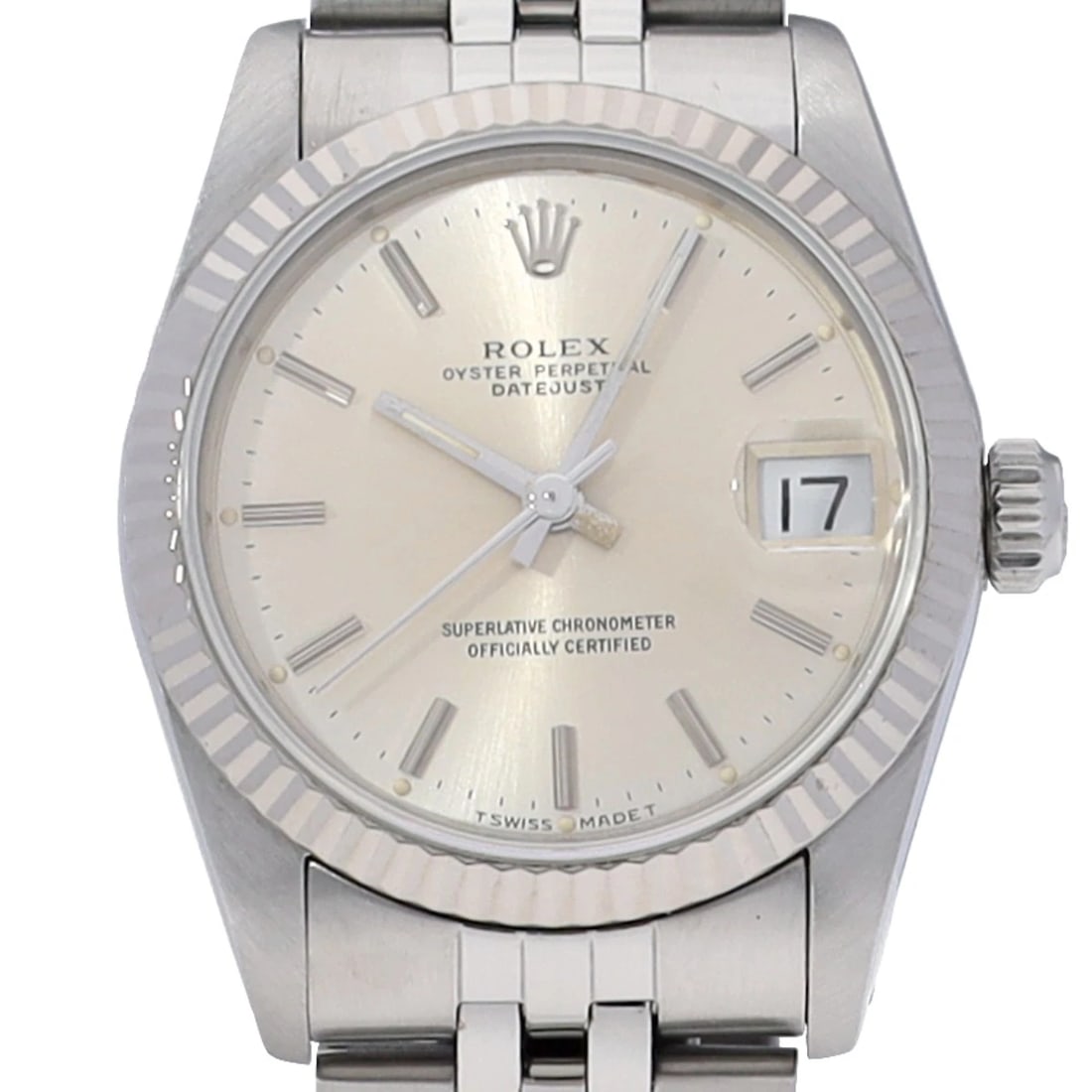 ROLEX DATEJUST SILVER WATCH - 4