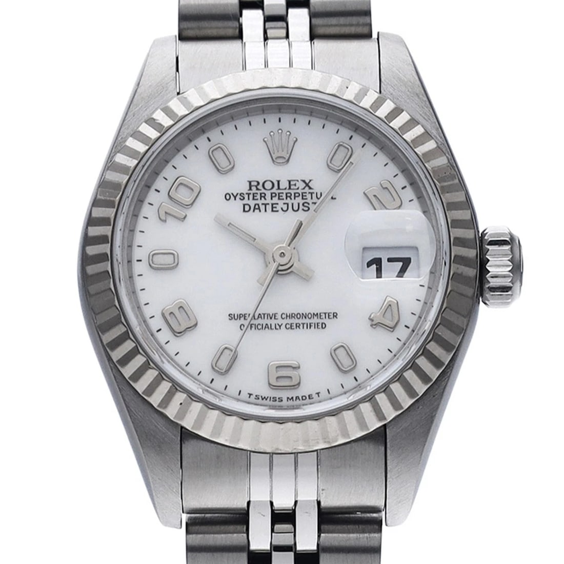 ROLEX DATEJUST WHITE WATCH - 4