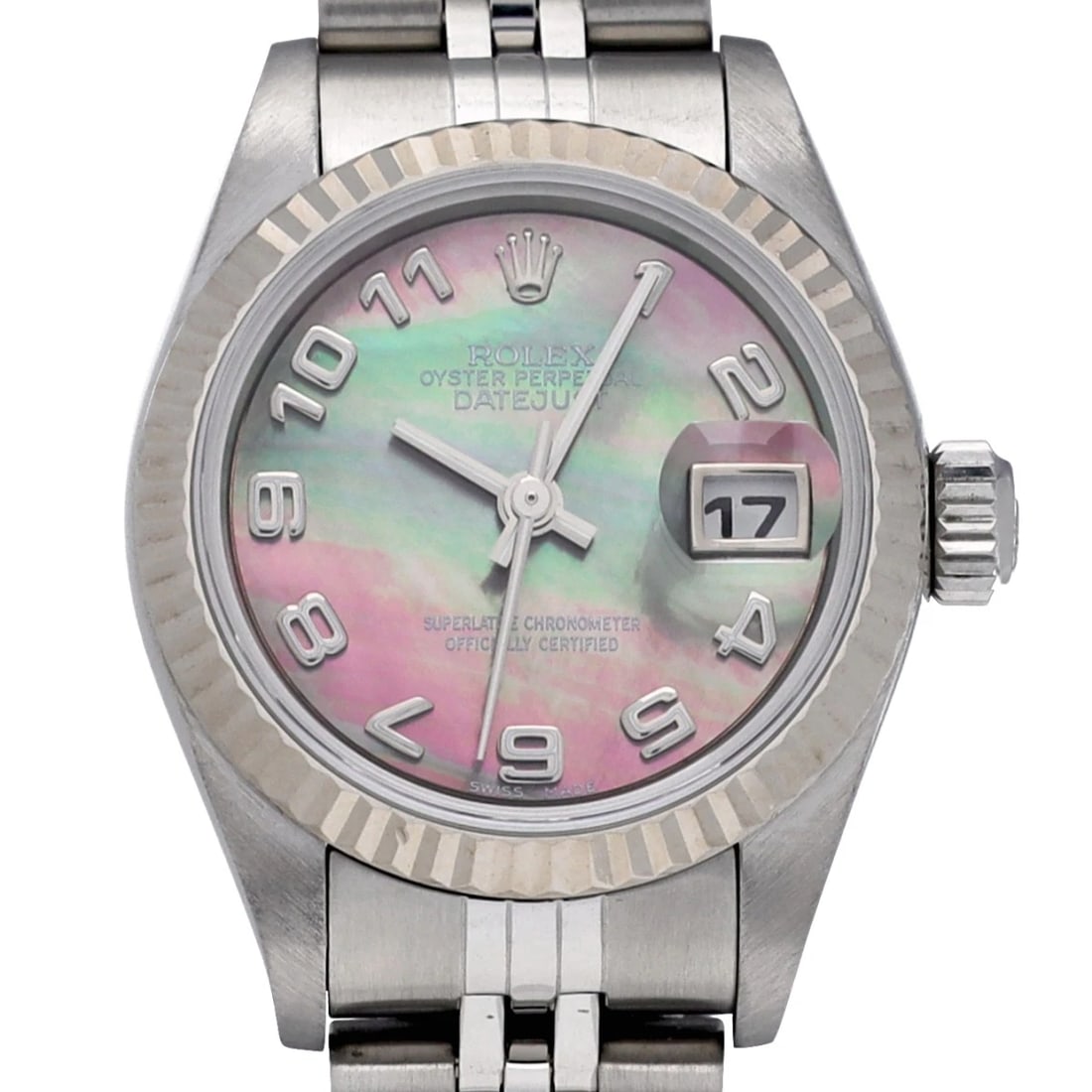 ROLEX DATEJUST BLACK SHELL WATCH - 4