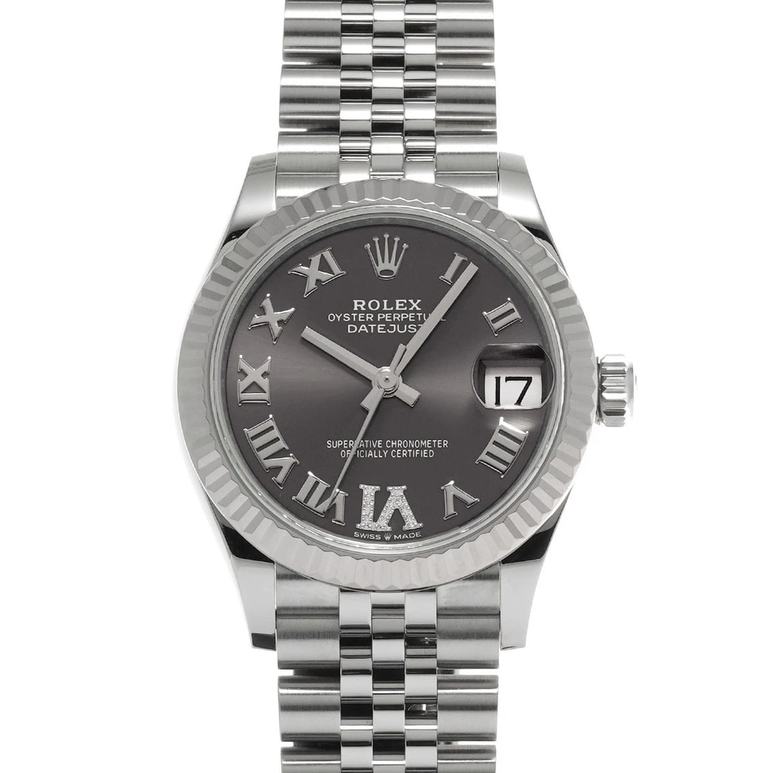 ROLEX DATEJUST DARK GRAY WATCH: ROLEX Datejust Dark gray WATCH Brand: ROLEX Type: Wristwatch Material: Band Material Stainless steel, Case Material Stainless steel Color: Dial Color Dark gray Size: Case H/about 31mm W/about
