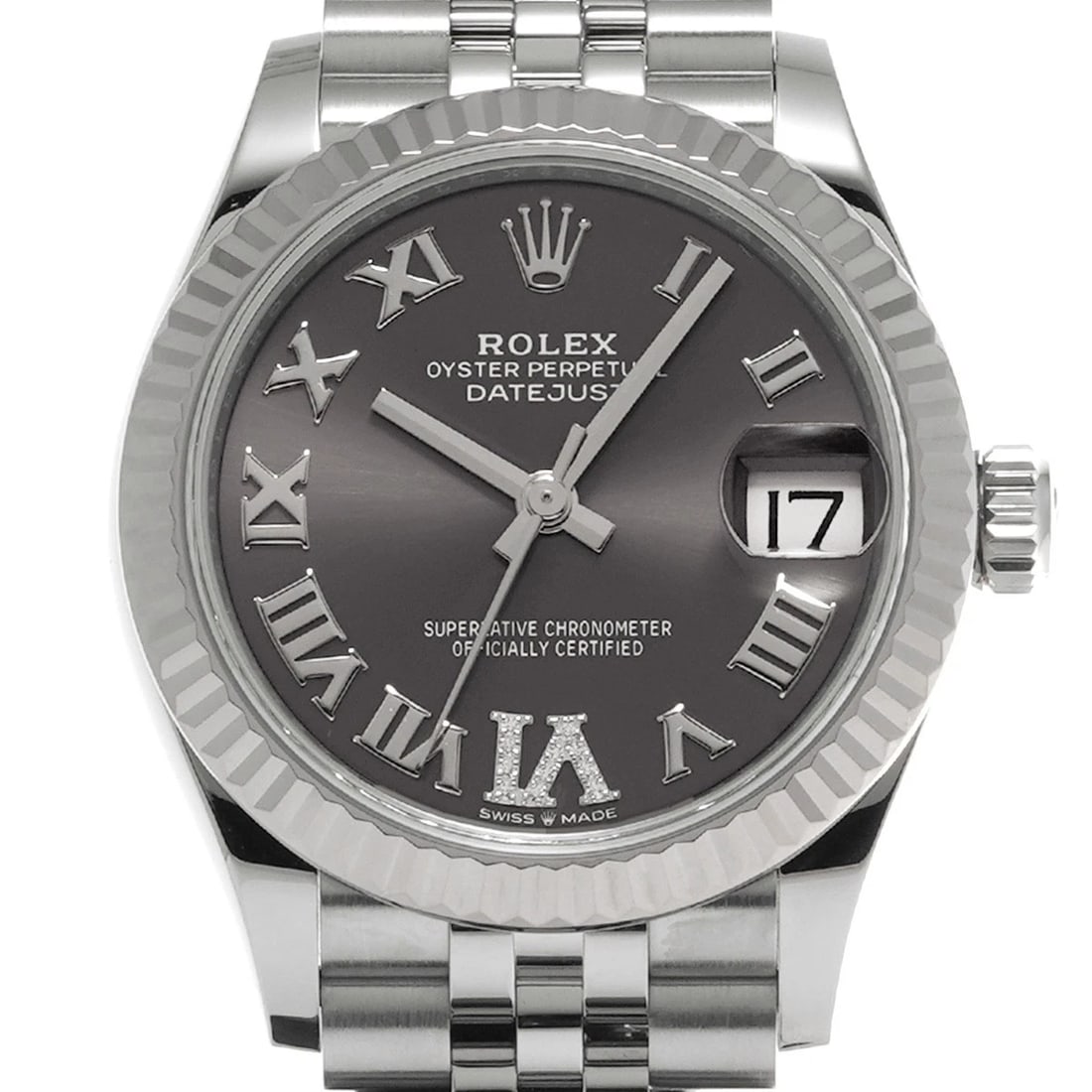 ROLEX DATEJUST DARK GRAY WATCH - 5
