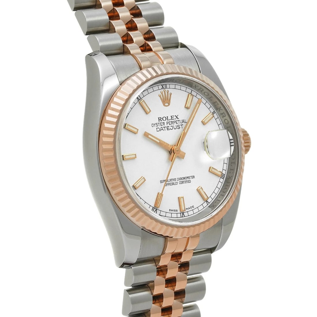 ROLEX DATEJUST WHITE WATCH - 3