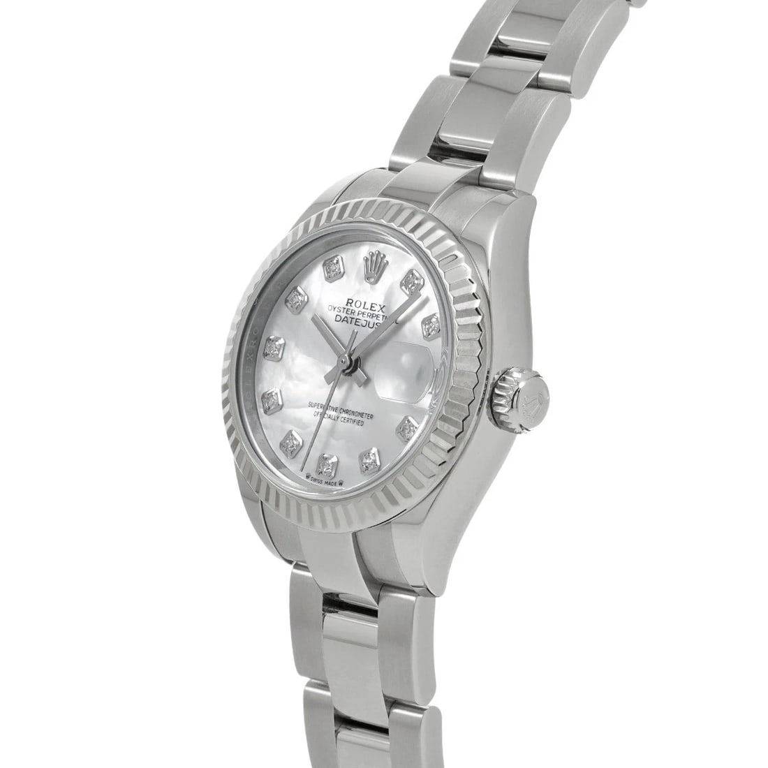 ROLEX DATEJUST WHITE SHELL DIAMOND WATCH - 2