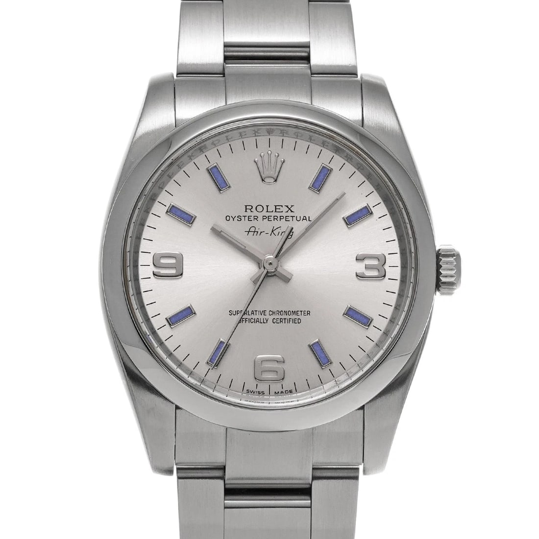 ROLEX AIR KING SILVER WATCH: ROLEX Air King Silver WATCH Brand: ROLEX Type: Wristwatch Material: Band Material Stainless steel, Case Material Stainless steel Color: Dial Color Silver Size: Case H/about 34mm W/about 34mm