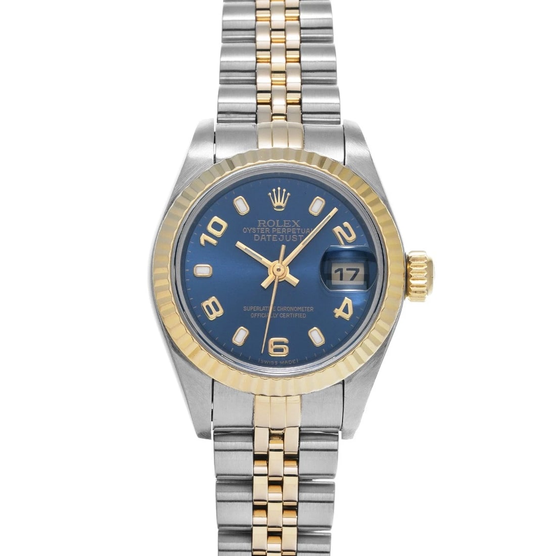 ROLEX DATEJUST BLUE WATCH: ROLEX Datejust blue WATCH Brand: ROLEX Type: Wristwatch Material: Band Material Stainless steel/Yellow Gold, Case Material Stainless steel Color: Dial Color blue Size: Case H/about 26mm