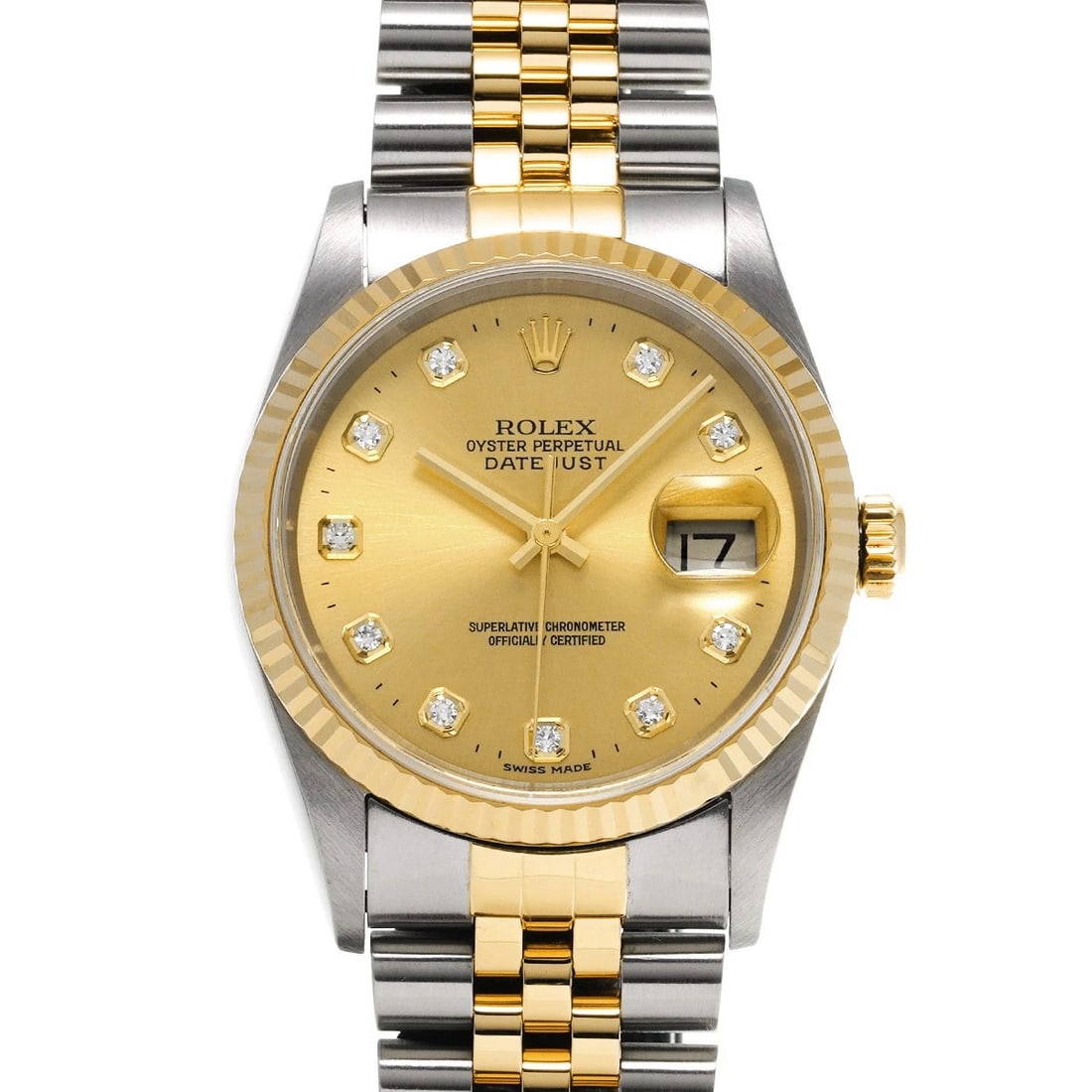 ROLEX DATEJUST CHAMPAGNE DIAMOND WATCH (1 of 4)