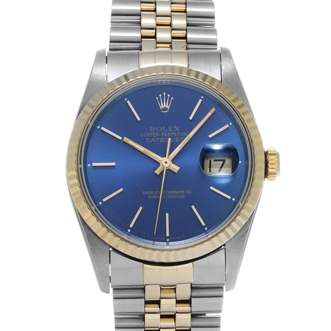 ROLEX DATEJUST BLUE WATCH: ROLEX Datejust blue WATCH Brand: ROLEX Type: Wristwatch Material: Band Material Stainless steel/Yellow Gold, Case Material Stainless steel Color: Dial Color blue Size: Case H/about 36mm